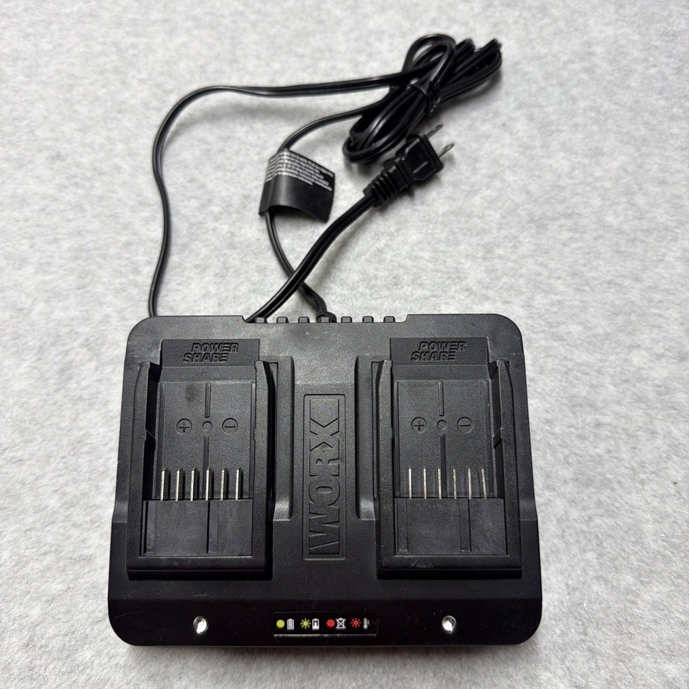 WORX WA3770 20V 18V Li-Ion PowerShare Dual Port Quick Battery Charger